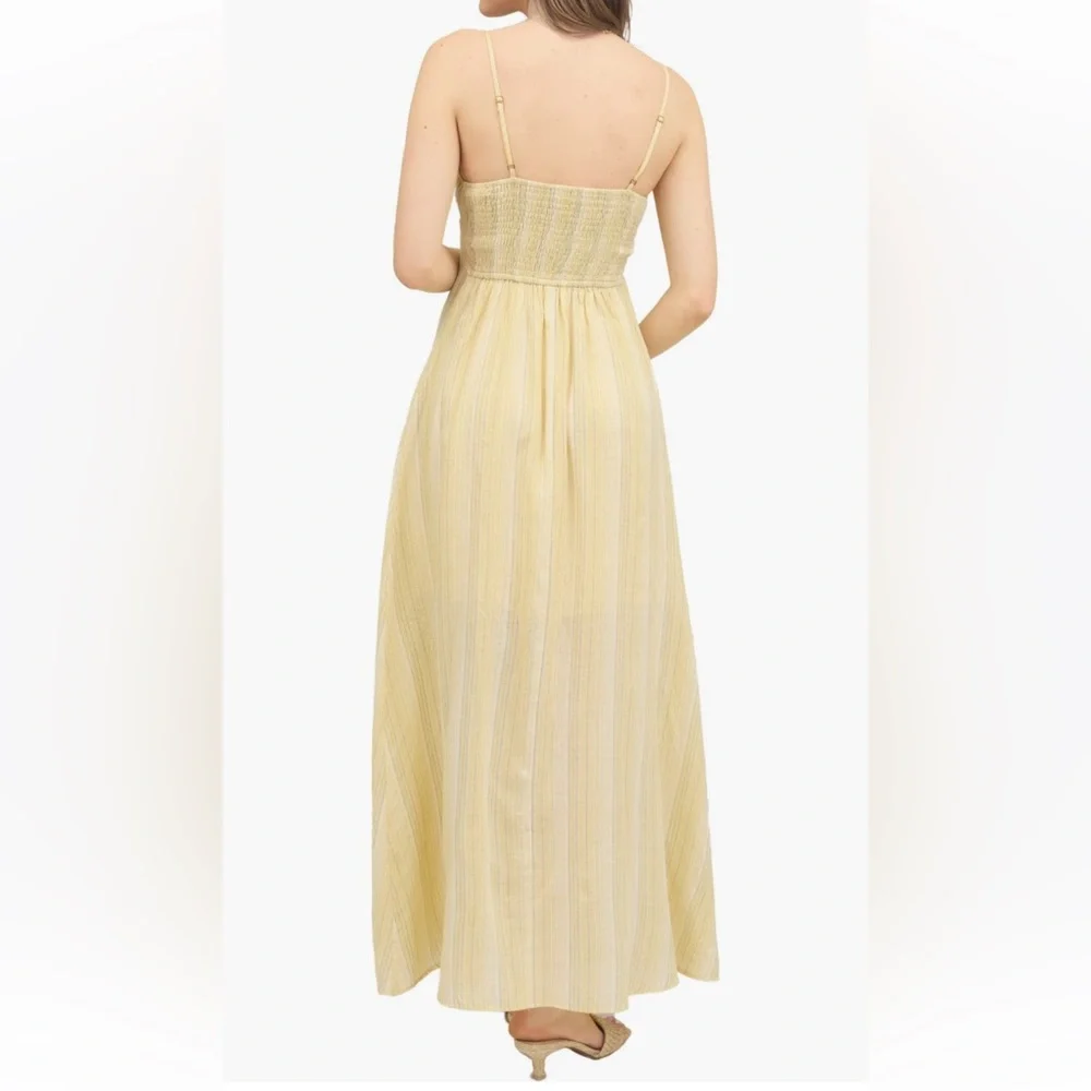 Blu Pepper Stripe Tie Front Empire Waist Maxi Dress - Picture 2 of 12